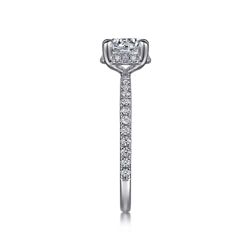 Hart White Gold Hidden Halo Round Diamond Engagement Ring Setting