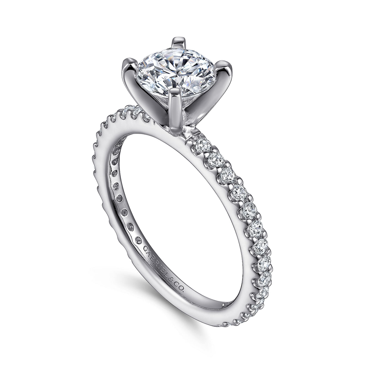 Logan White Gold Round Diamond Engagement Ring Setting