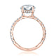 Pave Diamond and Hidden Halo Round Quilted Engagement Ring setting
