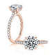 Pave Diamond and Hidden Halo Round Quilted Engagement Ring setting