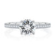Four Prong Engagement Ring Setting with Diamond Accent Gallery and Band