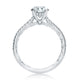 Four Prong Engagement Ring Setting with Diamond Accent Gallery and Band