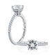 Four Prong Engagement Ring Setting with Diamond Accent Gallery and Band