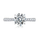 Tapered Diamond Pave Engagement Ring Setting with Quilted Interior