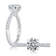 Tapered Diamond Pave Engagement Ring Setting with Quilted Interior