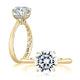 Solitaire Engagement Ring with Surprise Diamonds and Quilted Interior
