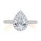 Classic Two Tone Halo Pear Cut Diamond Engagement Ring Setting