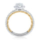 Classic Two Tone Halo Pear Cut Diamond Engagement Ring Setting