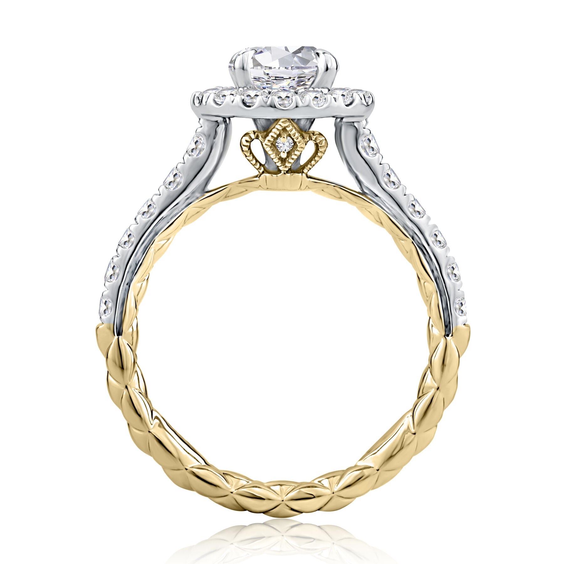 Noble Halo Round Diamond Engagement Ring Setting