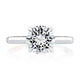 Solitaire Round Center Diamond Engagement Ring Setting with Peek-A-Boo Diamonds