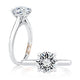 Solitaire Round Center Diamond Engagement Ring Setting with Peek-A-Boo Diamonds
