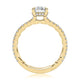 Classic Round Center Diamond Engagement Ring Setting with a Hidden Halo