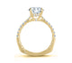 French Pave Round Center Diamond Quilted Engagement Ring Setting