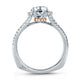 Metropolitan Split Shank and Diamond Halo Round Engagement Ring Setting
