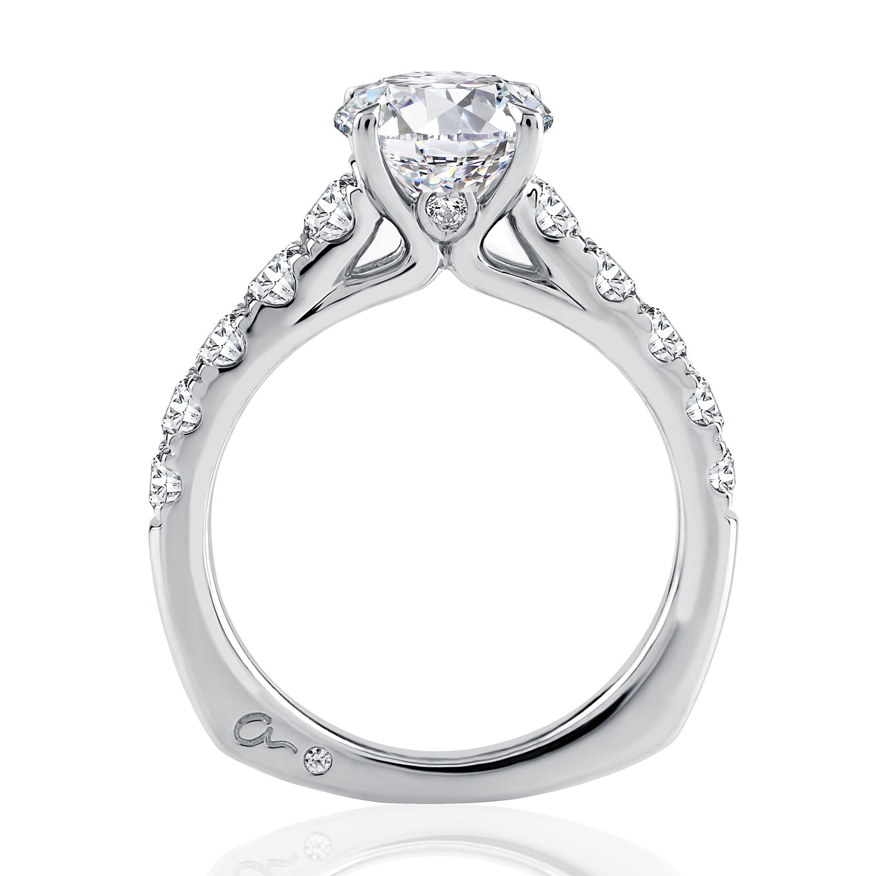 Modern Diamond Pave Round Cut Diamond Engagement Ring Setting
