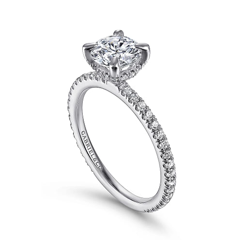 Noa White Gold Round Engagement Ring Setting