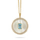 Mykonos Mother of Pearl and Blue Topaz Necklace