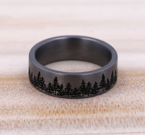 Treeline Wedding Band