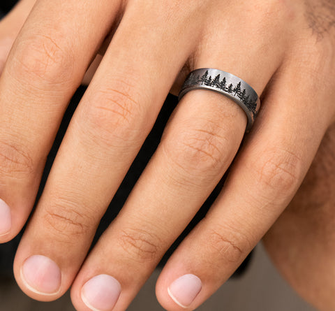 Treeline Wedding Band