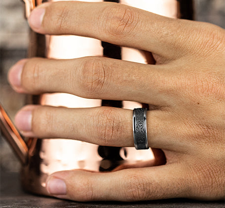 White Gold & Tantalum Wedding Band