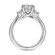 Sanaa White Gold Three-Stone Diamond Engagement Ring Setting