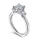 Sanaa White Gold Three-Stone Diamond Engagement Ring Setting
