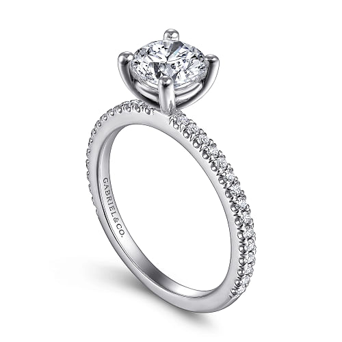 Stefanie White Gold Round Diamond Engagement Ring Setting