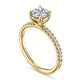 Twain Yellow Gold Round Diamond Engagement Ring Setting