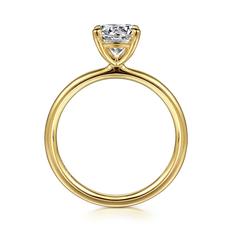 Tiana Yellow Gold Round Solitaire Diamond Engagement Ring Setting
