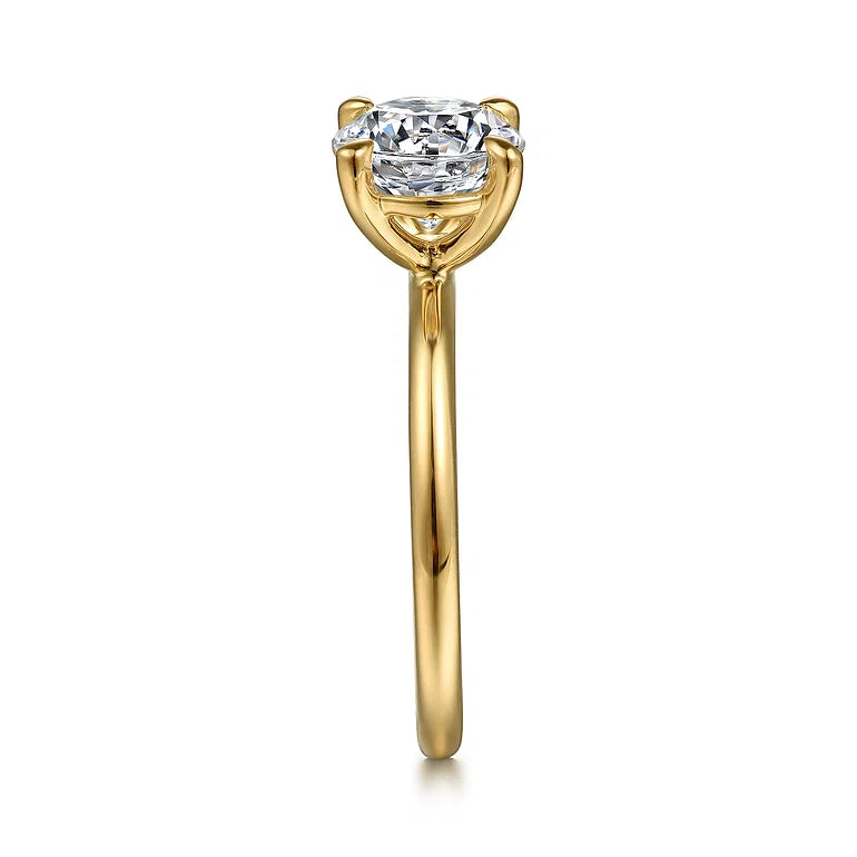 Tiana Yellow Gold Round Solitaire Diamond Engagement Ring Setting