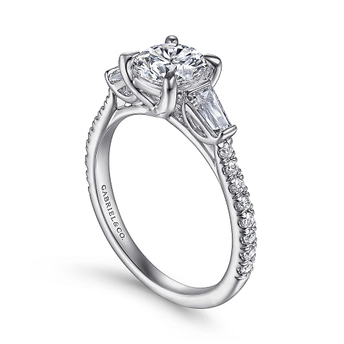 Tierra White Gold Three-Stone Engagement Ring Setting