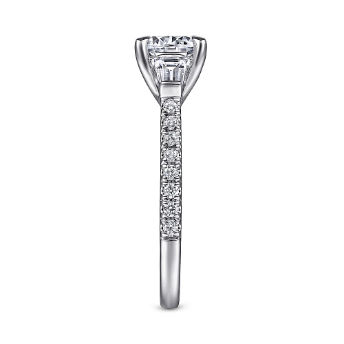 Tierra White Gold Three-Stone Engagement Ring Setting