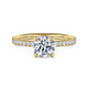 Twain Yellow Gold Round Diamond Engagement Ring Setting
