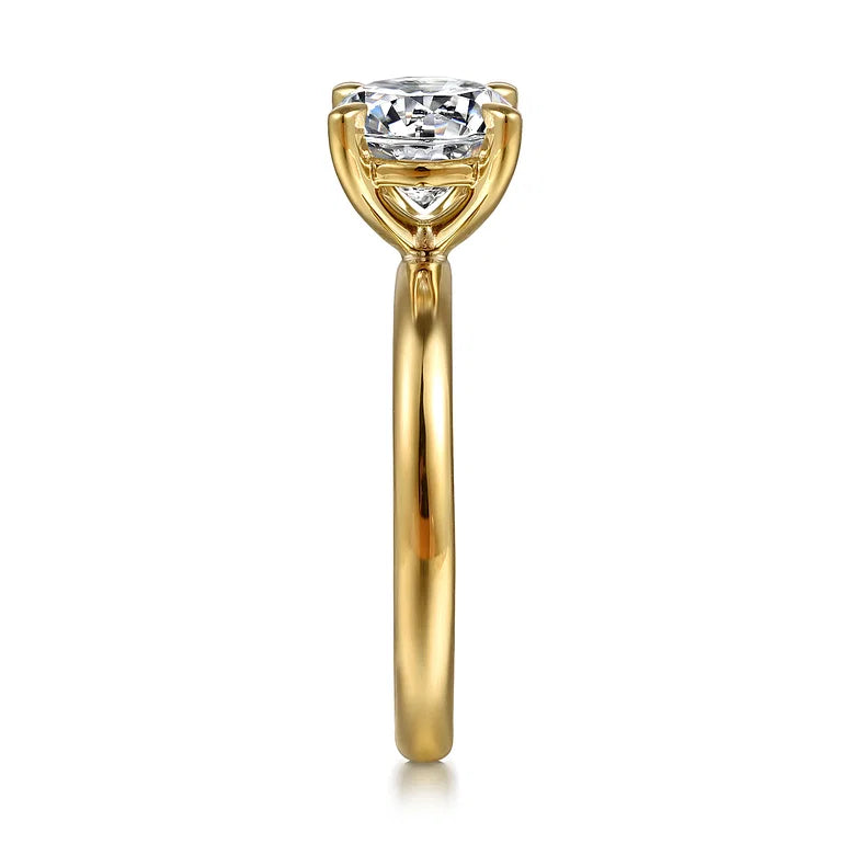 Unite Yellow Gold Round Solitaire Diamond Engagement Ring Setting