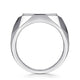 Sterling Silver Black Spinel Pave Signet Ring