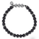 Sterling Silver Black Onyx and Silver Beaded Bracelet
