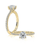 Classic Round Center Diamond Engagement Ring Setting with a Hidden Halo