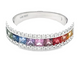 Rainbow Sapphire Diamond Ring